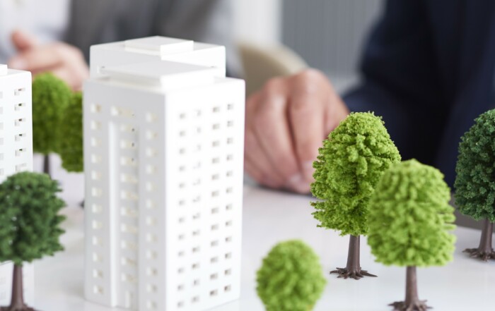 Architectural model on table
